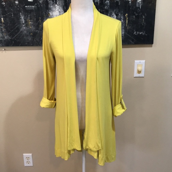 INC International Concepts Yellow Open Front Lightweight Cardigan Sweater-Size S - Picture 5 of 9